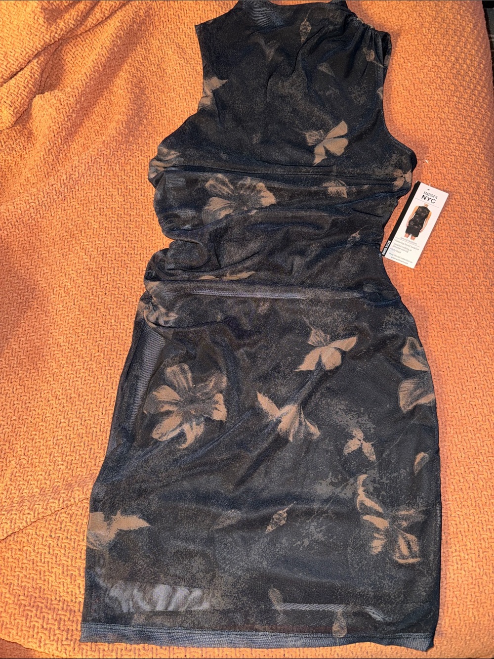 Sleeveless Black Floral Mini Dress